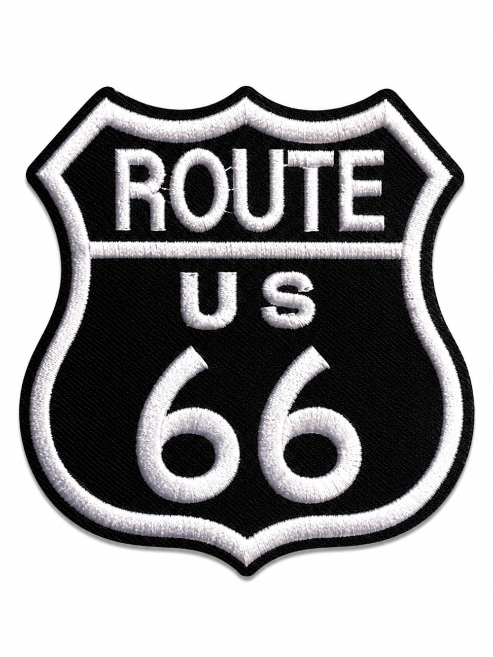 Route 66 Drive Cars Vintage Historic Embroidery Black White Iron-On Patch NEW
